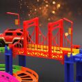 90 PCS Race Track Set Toy Car Adventure Playset for Kids Boys Girls Toddlers, Preschool Educational Puzzle Vehicle Toy, Creative DIY Track Builder City Rescue Car Toys, Birthday Gift for 3 4 5 6 7 8 Year Old Children Indoor Outdoor Fun. 