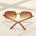 Square Frameless Classic Gradient Women Sunglasses. 