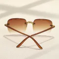 Square Frameless Classic Gradient Women Sunglasses. 