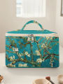 1pc， Portable travel cosmetics with floral patterns, large capacity travel storage bag, cute and stylish makeup bag. 