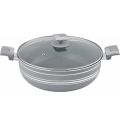 36CM Non Stick Wok KARAHI STIR PAN with A Glass LID and Double Handle. 