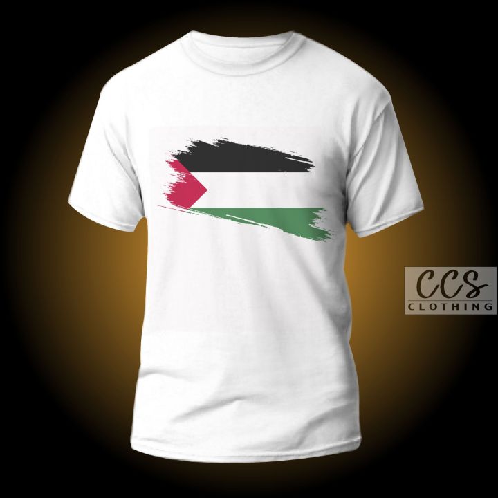 Palestine Flag Printed Round Neck T-shirt For Men & Women