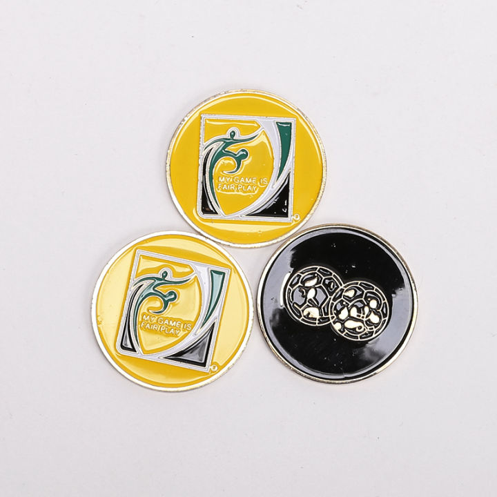 1 side pick football training referee side toss Football match Hard metal side coins football AIDS
