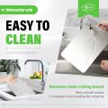 Stainless Steel Panel and Chopping Board Kitchen Household Thickened Double Sided Cutting Board Block Kneading Dough Board. 