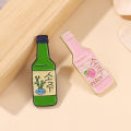 Soju Enamel Pin Brooch Wine Badge Peach Fresh Pink Green Bottle Lapel Pin Lovely Backpack Jewelry Accessories  for Friends. 