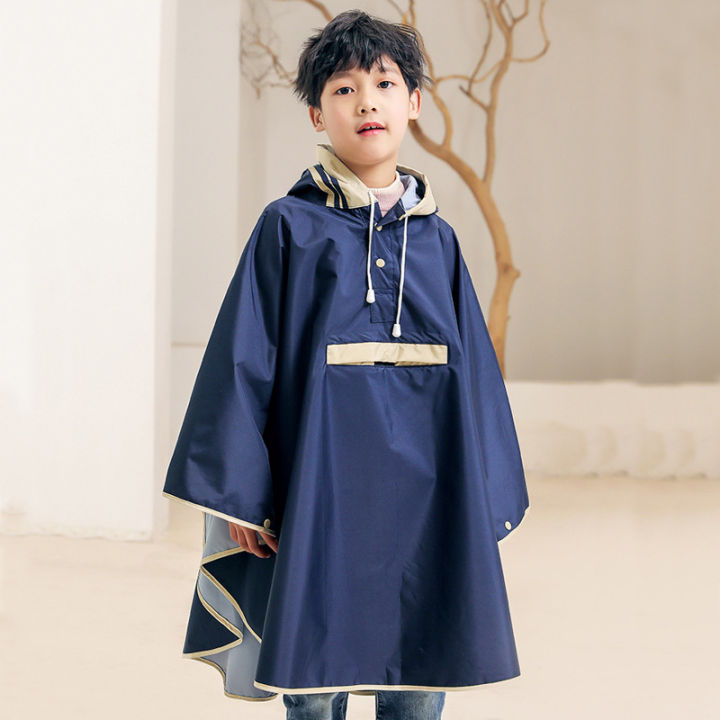 Children's%20raincoat%20cloak%20style%20school%20bags%20advanced%20Korean%20version%20primary%20children's%20poncho%20riding%20electric%20car%20raincoat%20-%20Image%205