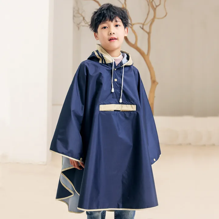 Children's%20raincoat%20cloak%20style%20school%20bags%20advanced%20Korean%20version%20primary%20children's%20poncho%20riding%20electric%20car%20raincoat%20-%20Image%205