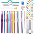 51pcs DIY Ergonomic Crochet Hooks Set with Case. 