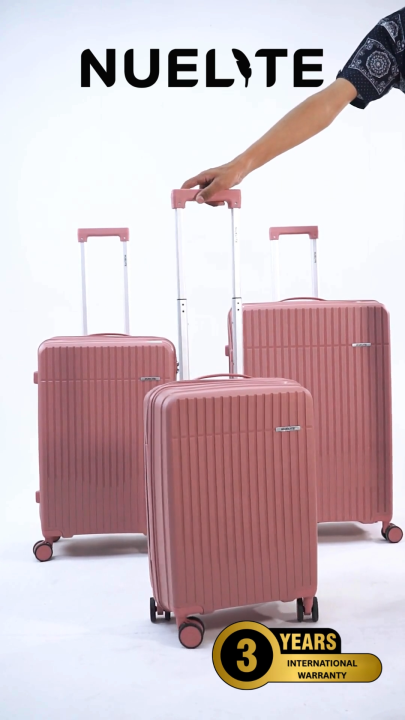 NUELITE 24-Inch Luggage ITAMI | 8 Wheel Spinner Trolley Bag | Anti-Theft Zipper Integrated Lock Extra Security | Hard Shell Suitcase