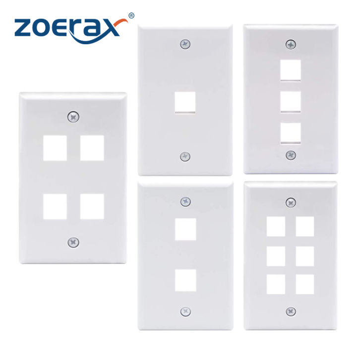 ZoeRax Keystone Jack Wall Plate USA Faceplate, Low Profile Ethernet WallPlate Single Gang FacePlates for Keystone Coupler - 1PCS