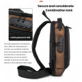 Men's Anti-Theft Chest Bag, Fashionable Motorcycle and Casual Sports Sloping Backpack, Durable Oxford Fabric. 