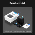 TELESIN Portable Battery Charger For Insta360 X3 X4 Battery 2 Slots TF Card Battery Storage Charger Box For Insta 360 X3 X4.