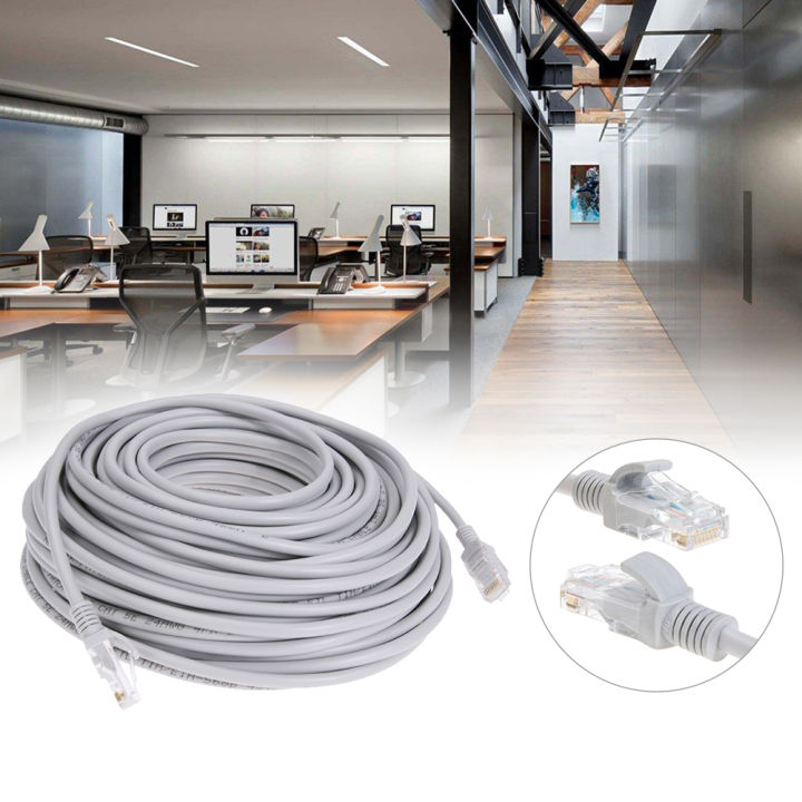 5M/10M/15M/20M/30M Optional Gray CAT5/CAT-5e Ethernet Cable RJ45 + DC Power CCTV Network Lan Cable For System IP Cameras