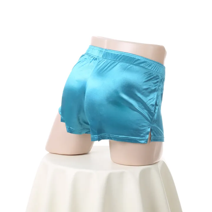 Men's%20Satin%20Sleepwear%20Loungewear%20Sleep%20Shorts%20Bottoms%20Nightwear%20Loose%20Home%20Soft%20Pajamas%20Boxers%20-%20Image%204