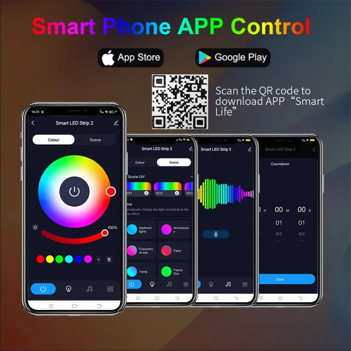 Tuya%20Smart%20Life%20LED%20Light%20Strip%20Bluetooth%20Control%20DC12V%205M%20SMD%205050%2054LEDs/M%20Flexible%20Rope%20Lamp%20For%20Desktop%20Screen%20TV%20BackLight%20-%20Image%205