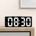 LED Alarm Clock Electronic Student Digital Clock Voice Control Dual Snooze 12/24H Dual Alarms Temperature Mute Table Clock. 