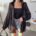 Shirt for Women Blouse Long Sleeve Top Female Chiffon Loose Cardigan Thin Sexy Solid Color Casual Shirt. 