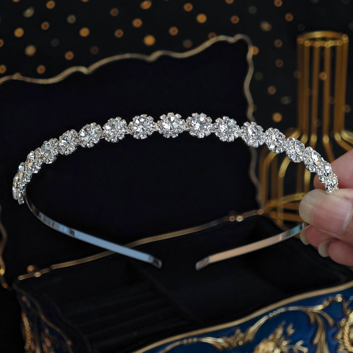 Sparkling Rhinestones Hair Bands Fashionable Crown Handmade Head Bands Jewelry Accessories School Halloween for Girls