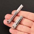 1Pc Outdoor Camping Supplies Stainless Steel Folding Mini Square Head Multi-function Pocket Keychain Pendant. 