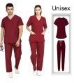 UNISEX SCRUB SUIT(MAROON) FOR MALE AND FEMALE BOTH MAROON COLOR. 