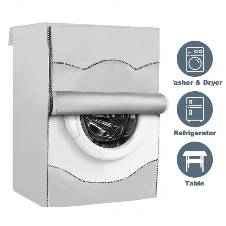 1pc%20Silver%20Washing%20Machine%20Cover,%20Waterproof%20And%20Dustproof%20Cover%20For%20Washing%20And%20Drying%20Machine,Bag,Organizer,Storage%20-%20Image%206