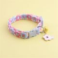 Fashion Rainbow Flower Cat Collar With Bell.