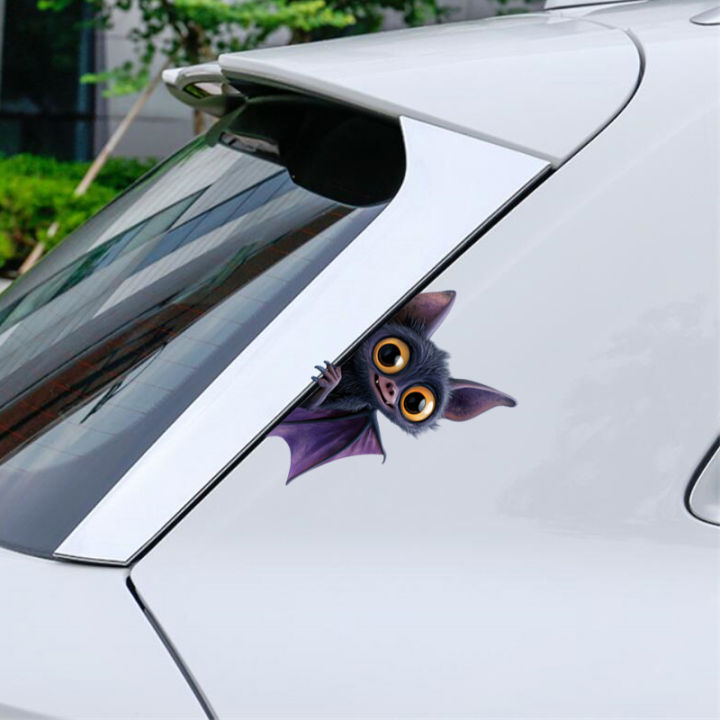 DK662# Cute Bat 3D Break the Wall Car Sticker, Waterproof Vinyl ...
