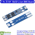 1S/2S BMS Module (2A/3A/4A/5A/8A) – 3.7V/7.4V Li-ion Battery Protection & Charging Board with Overcharge, Overdischarge, and Short Circuit ProtectionBoard ( BMS ) by Electrica. 