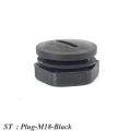 Plug-M18-Black St M18 black waterproof lock hole plug with rubber seal. 