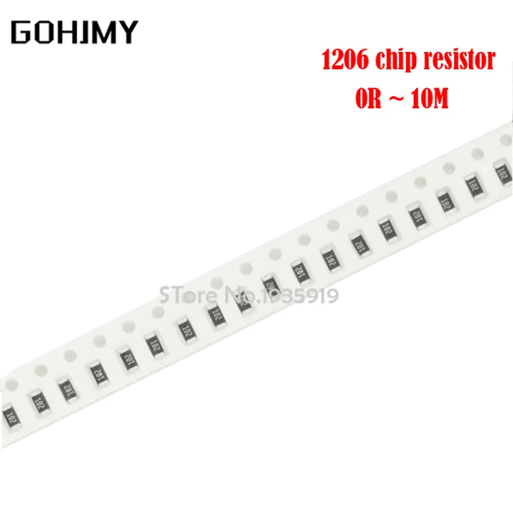 100Pcs 1206 1% SMD resistor 0R ~ 10M 1/2W 0 0.1 0.82 1 10 100 150 220 330 ohm 1K 2.2K 10K 100K 1M 0R 1R 10R 100R 150R 220R 330R