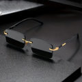 Rimless Sunglasses Rectangle Fashion Popular Women Men Shades Small Square Sun Glasses For Female male Summer Traveling Oculos. 