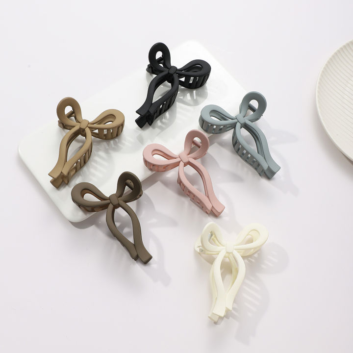 Ponytail%20Bow%20Big%20Hair%20Claw%20Crab%20Hair%20Accessories%20Ladies%20Solid%20Color%20Gradient%20Color%20Acrylic%20Bow%20Hairpin%20Hairpin%20Girl%20Headband%20-%20Image%202
