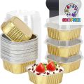 Mini Cake Cup Aluminum Foil Cupcake Wrappers Baking Cups Cases Muffin Boxes Non-Stick Pudding Dessert Cups Kitchen Tools.