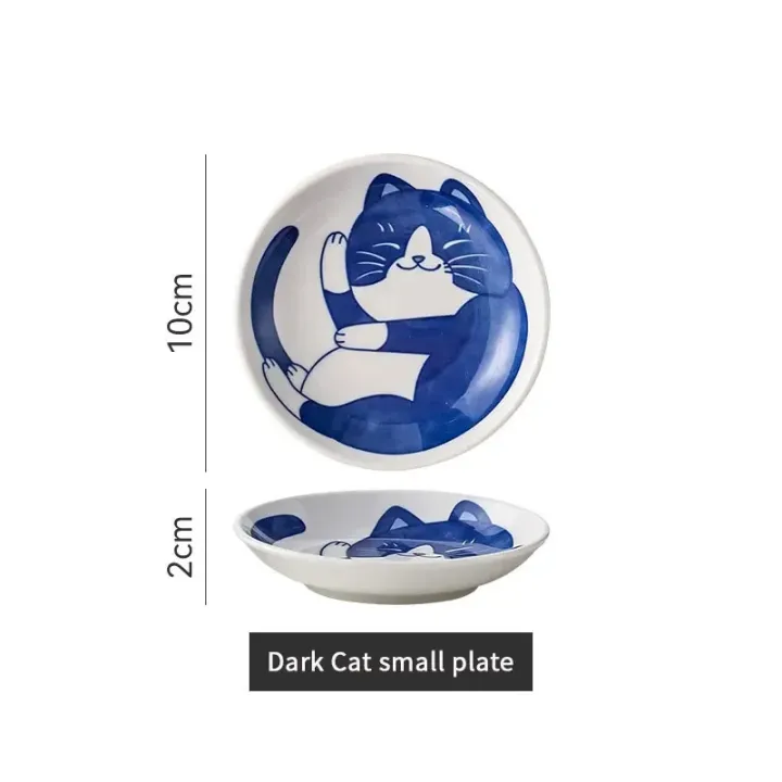 4pcs%20Ceramic%20Sauce%20Dishes%20Sushi%20Plate%20Tableware%20Japanese%20Style%20Dessert%20Creative%20Cute%20Cartoon%20Lucky%20Cat%20Pattern%20Spice%20Plate%20-%20Image%205