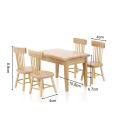 Mini Dining Table Chair Model 1:12 Scale Dollhouse Miniature Wooden Furniture Toy Set for Doll House Accessories. 