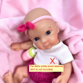 Mini 6 Inch Reborn Baby Doll Bettie 15CM Full Silicone Washable Body Girl Soft Solid Silicone Doll Birthday Christmas . 