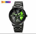 Stylish rotating skmei watch for men - round - black. 