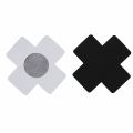 US STOCK 20pcs Black Women Cross Shape Self-Adhesive Disposable Satin Nipple Cover Breast Pasties Stickers for Strapless Clothes. 