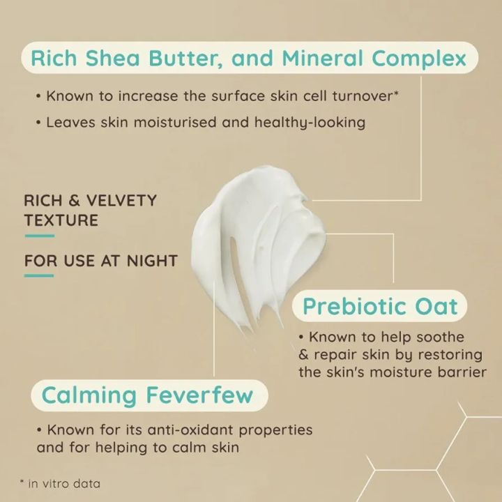 Aveeno%20Face%20CALM+RESTORE%20Re-Hydrating%20Night%20Cream,%20Intensely%20Nourishes,%20With%20Shea%20Butter%20&%20Prebiotic%20Oat,%20For%20Sensitive%20Skin,%20Fragrance%20Free%2050ml%0A(UK)%20-%20Image%204