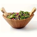 Handcrafted Wooden Salad Spoon Set - Natural Teak Stirring Utensil for Soup, Mixing, Non-Scratch & Eco-Friendly Kitchen Tool. 