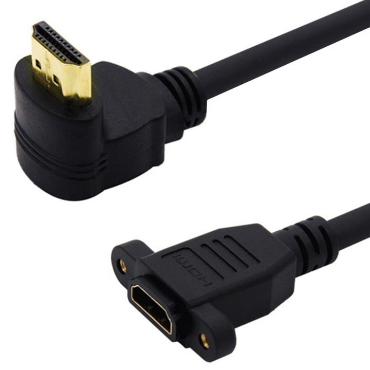 HDMI-compatible%202.0v%204K*2K%20Angle%2090%20Degree%20Male%20to%20Female%20Extension%20Cable%20panel%20mount%20with%20screw%20hole%20For%20PSP%20HDTV%20-%20Image%205