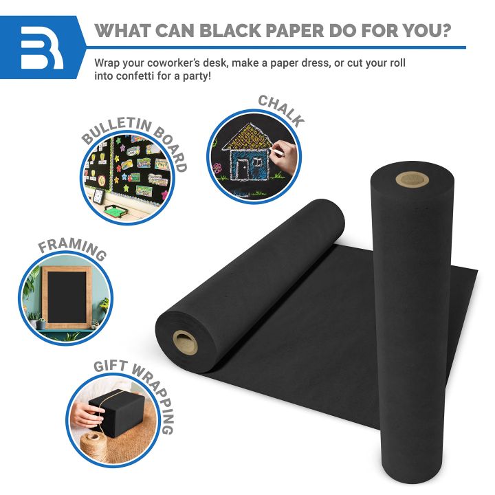 1 Roll Of Black Kraft And Craft Paper 30CM*10M Wall Art, Easel Paper, Non-Fading Bulletin Board Paper, Wrapping Paper