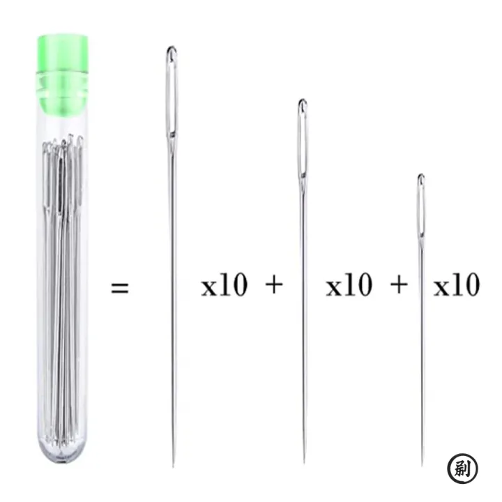 30pcs%203%20Sizes%20Large%20Eye%20Sewing%20Needles%20Cross%20Stitch%20Knitting%20Needle%20Handmade%20Leather%20Embroidery%20Thread%20Needle%20Sewing%20Accessory%20-%20Image%206