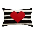 2025 1pcs Valentine'S Day Cartoon Pillow Cover Valentine'S Day Heart Striped Wedding Cushion Cover Sofa Decoration 50x30cm. 