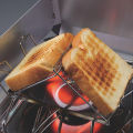 Stainless Steel Foldable Portable Toaster Rack for Camping Hiking and Picnics Versatile Baking Wire Rack Outdoor Use. 