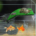 Turtle Basking Platform Turtle Habitat Simulation Lawn Ramp Turtle Dock Floating Island for Reptile Terrarium Aquarium Accessory.