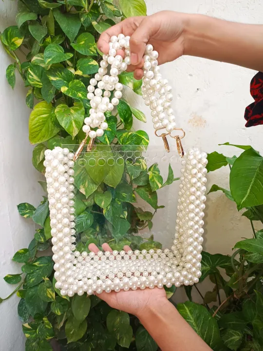 pearl%20beaded%20bag%20with%20transparent%20acrylic%20sheet%20/%20size%20medium%20and%20small%20/elegant%20and%20stylish%20bags%20-%20Image%205