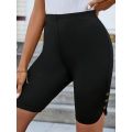Plus Size 1XL-5XL Women Yoga Shorts High Waisted Knee Length Stretchy Casual Shorts Ladies Yoga Lightweight Comfy Shorts. 