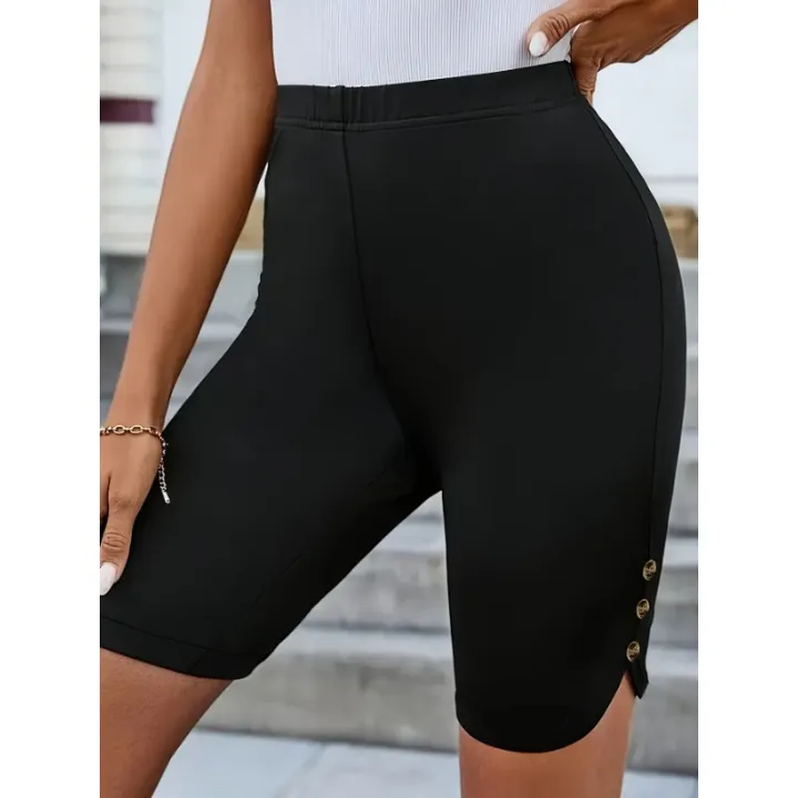 Plus%20Size%201XL-5XL%20Women%20Yoga%20Shorts%20High%20Waisted%20Knee%20Length%20Stretchy%20Casual%20Shorts%20Ladies%20Yoga%20Lightweight%20Comfy%20Shorts%20-%20Image%204