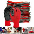 12 Pair Red Nylon China High Quality Safety Hand Gloves,  Use For Construction,  Household,  Agriculture Work,  Bike Riding, Farm Work, All Time Protect Your Hand Safely..... 